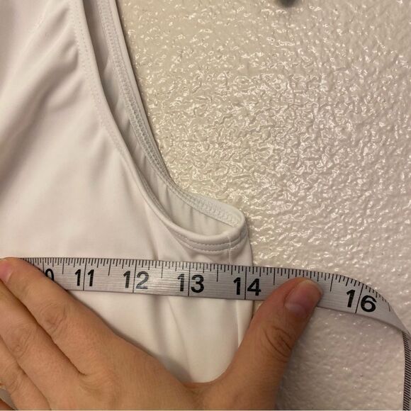 WEISSMAN solo custom Dance white Costume rhinestoned Scallop Hem Dress D10958 LC - Picture 12 of 15